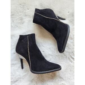 NWOB JIMMY CHOO Brecken 100 crystal-embellished suede ankle boots Size 35
